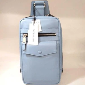 CK CALVIN KLEIN Teal Leather One Shoulder Bag Crossbody Bag Blue Mens with Tags - Picture 1 of 10