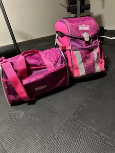 Scout Sunny Büchertasche mit Sporttasche, Rosa, Blumen, Pink Flowers - Bild 1 von 4