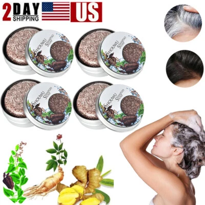 5x Xampu para Escurecimento de Cabelo Sabonete em Barra Cabelo Grisalho Essência Orgânica Reversa Condicionador - Imagem 1 de 4