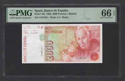 Spain 2000 Pesetas 1992 P162 Uncirculated Grade 66 - Image 1 of 2