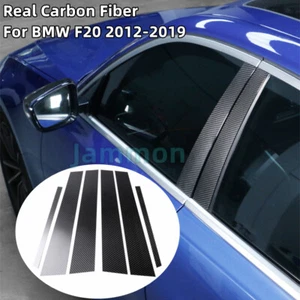 6x Real Carbon Fiber Window Pillar Door Posts Trim For BMW 1 Series F20 2012-19 - Picture 1 of 11