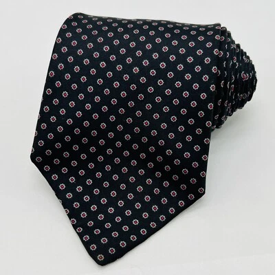 Corbata Stafford negra seda con patrón geométrico 56,5"" L x 3,5"" W Foto 1 de 4