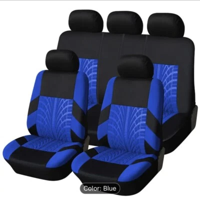 Fundas de asiento de coche de 5 asientos, transpirable poliéster dividido automotriz asiento trasero delantero C Foto 1 de 4