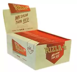 RIZLA RED KING SIZE KS MEDIUM THIN CIGARETTE ROLLING PAPERS 54mm - Picture 1 of 5