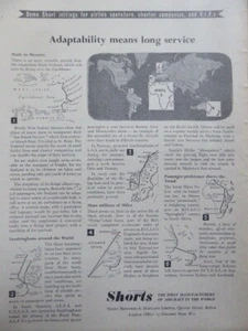 9/1949 PUB SHORT SOLENT SANDRINGHAM FLYING BOAT BWIA TEAL BOAC ORIGINAL AD - Foto 1 di 1