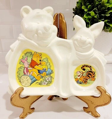Vintage DISNEY WINNIE THE POOH Child Divided Plate Winnie Tigger Piglet - Image 1 of 4