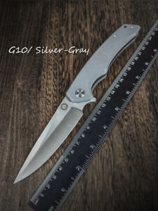 New 4"  Folding Pocket Knife D2 Steel Blade Ball Bearing G10 Handle EDC Survival