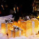 B-WAREN 3er Set LED Geschenkbox Weihnachten Beleuchtete Geschenkboxen