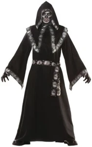 Underwraps - Crypt Keeper Costume - Black Skull Printed Jacquard Trim Tunic - Picture 1 of 1
