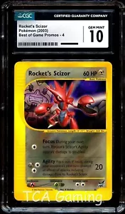 CGC 10 GEM MINT Rocket's Scizor # 4 Best of Game PROMO Pokemon Card - Picture 1 of 2