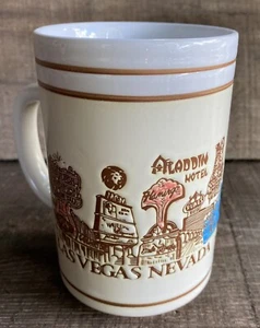 VINTAGE Las Vegas COFFEE MUG 12oz Casinos/Hotel Strip MGM Aladdin Dunes Japan - Picture 1 of 10