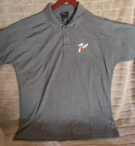 7UP Work Shirt Mens Size 1XXL Green Flex Fit Polo Vintage Uniform Logo - Picture 1 of 8