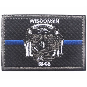 USA Wisconsin FLAG WI STATE FLAG U.S. ARMY 3D EMBROIDERED TACTICAL PATCH -02 - Picture 1 of 1