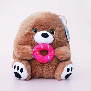 ABC Plush Donut Bear Brown Stuffed Animal Toy Kids Gift Cute and Collectible nwt - Picture 1 of 7