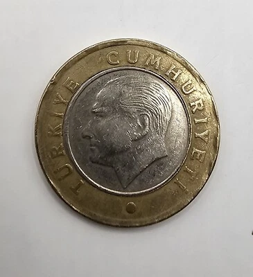 2011 Turkey 1 Lira KM#1244 circulated - Image 1 of 2