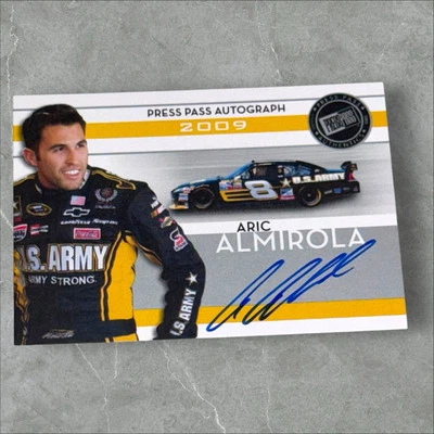 Aric Almirola 2009 PRESS PASS AUTOGRAPH AUTHENTICS NASCAR PACK PULL signed card - Image 1 of 2