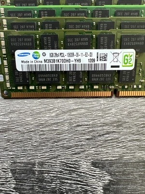 2 Qty Samsung 8gb 2rx4 pc3l-10600r M393B1K70DH0-YH9 - Image 1 of 2