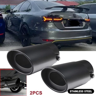 2PC For Volkswagen Jetta Rear Exhaust Pipe Tail Tip Muffler Round+Accessories Foto 1 de 4