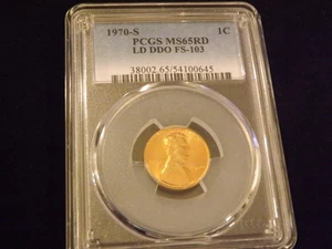 1970-S   1 C         Lincoln Cent         DDO          PCGS  MS 65 RD - Picture 1 of 2