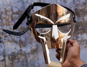 MF DOOM Mask Mad-villain Mild Steel Face Medieval Hand-Forged Christmas Leather - Picture 1 of 5