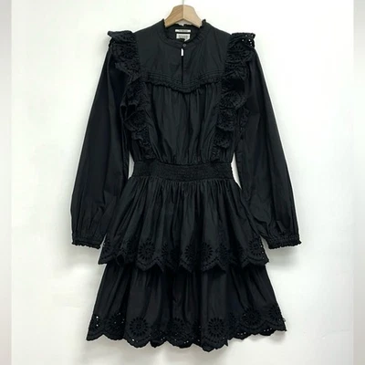 NWOT Scotch & Soda Broderie Anglaise Ruffles Lace Tiered Long Sleeve Dress - 14 - Image 1 of 4