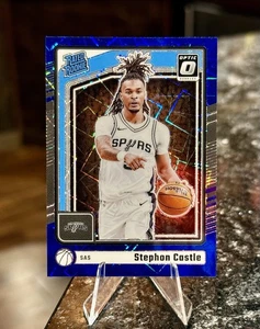 2024-25 Optic STEPHON CASTLE RC #254 BLUE VELOCITY PRIZM SP Spurs Rated Rookie - Bild 1 von 2