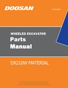 Daewoo Doosan DX210W MATERIAL Wheeled Excavator Parts Catalog Manual - Picture 1 of 1