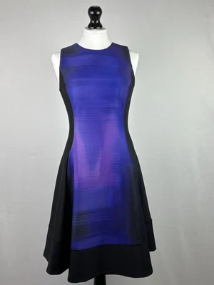 DKNY Dress Ball Gown Black Purple Uk8 Small A Line Formal New - Image 1 of 4