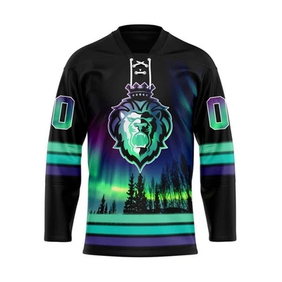 UNBRAND Reading Royals Special Design With Northern Lights Lace Hockey Shirt Fullsize