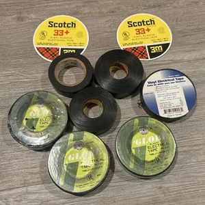 Lot Of 7: Scotch Super 33+ Plus Vinyl Electrical Tape Black, 3M 539H, 66ft NOS - Picture 1 of 9