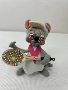 Annalee Vintage Mobilitee Doll 1965 Tennis Playing Mouse Kitschy - Picture 1 of 11