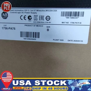New Factory Sealed Allen-Bradley 1756-PA75 ControlLogix AC Power Supply 1756PA75 - Picture 1 of 5