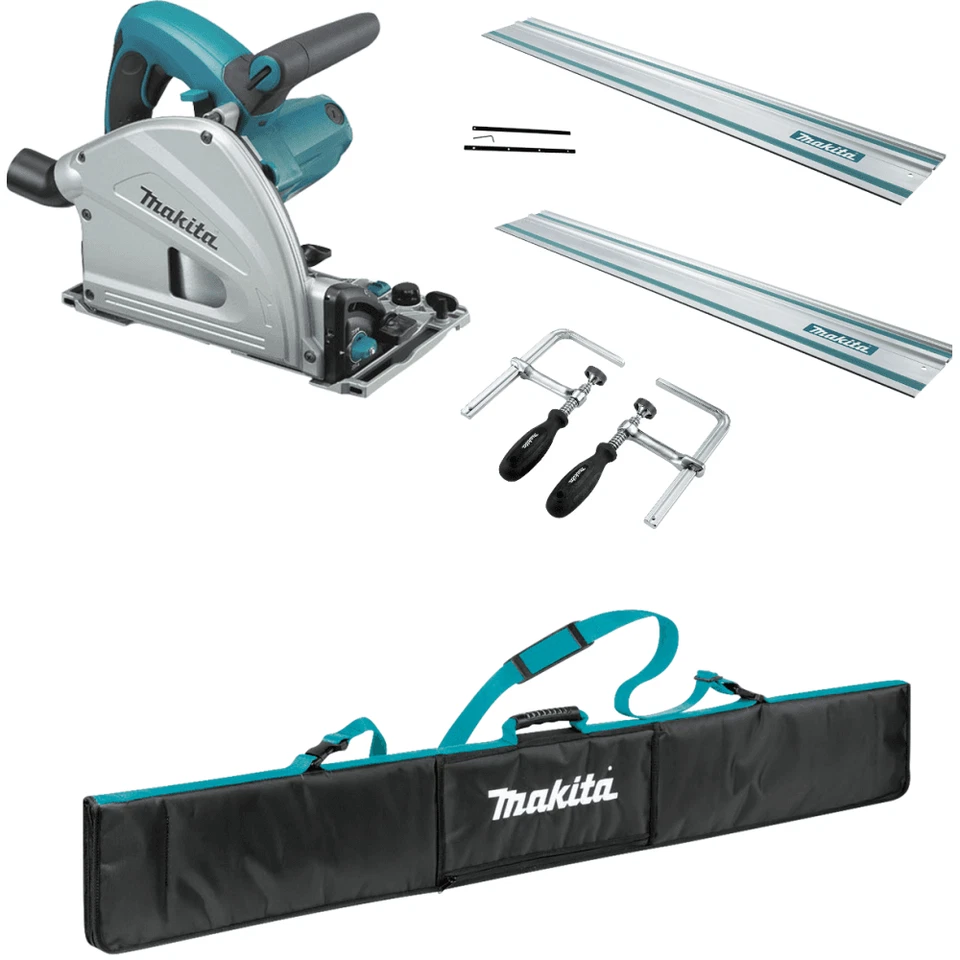 Makita SP6000 Plunge Saw Deal 2 x Guide Rails, Connectors, Clamp Set, Bag 240v - Image 1 of 1