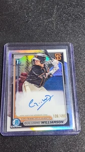 2024 Bowman Chrome - Prospect Autógrafos Guillermo Williamson #CPA-GWI Refractor - Imagen 1 de 2