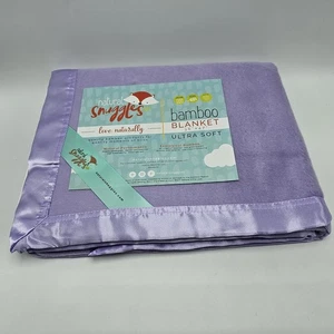 Natural Snuggles Blanket Bamboo Baby Purple Sateen Security Lovey 36x47 in - Picture 1 of 5
