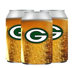 Packers Can Koozie, Packs of 3, 6 or 12 - Picture 1 of 10