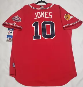 AUTHENTIC MAJESTIC 48 XL ATLANTA BRAVES CHIPPER JONES COOL BASE 6300 USA Jersey - Picture 1 of 8