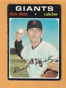 Dick Dietz Gigantes de San Francisco 1971 Topps #545 escrito en la parte posterior - Imagen 1 de 2