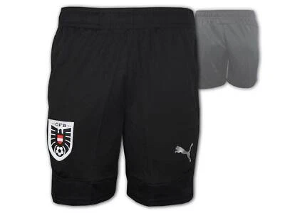 Austria Pantaloncini Nero Puma Öfb Allenamento Bermuda Pantaloni Gr.M-3XL - Immagine 1 di 3