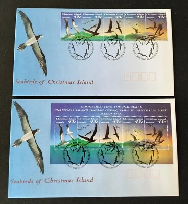 1993 Christmas Island Seabirds Stamps FDC & Mini-Sheet FDC (paired) - Image 1 of 4