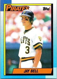  1990 Jay Bell 3 Pirates 523 Topps Baseball Sports Trading Card 
