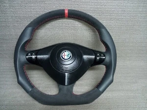 Volante deportivo Alfa Romeo 147 GT GTA GTV con airbag NUEVO FUNDA PIEL - Imagen 1 de 2