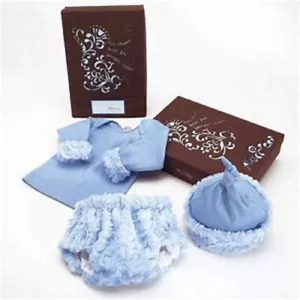 NEW NWT 3PC Blue/Blue Fur Birthday Box Top/Diaper Cover/Hat Bloomers Baby 0-3M - Picture 1 of 12