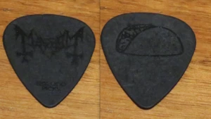 Mayhem maßgefertigtes Gitarren-Plektrum schwarz auf schwarzem Taco - Bild 1 von 1