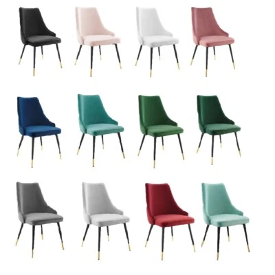 Modern Stain-Resistant Velvet Accent Dining Side Chair Button Tufted – 12 colors - Image 1 of 4