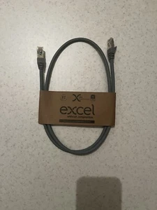 Câble Ethernet Excel CAT6A 1 mètre (50 PACK) - FFTP LSOH Patch Plomb Gris Neuf - Photo 1/3