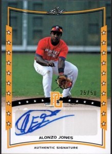 2014 Leaf Perfect Game Showcase Autographs Gold #AAJ1 Alonzo Jones #25/50 AUTO