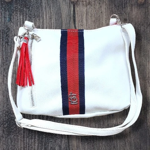 St Louis Cardinals Baseball White Crossbody Handbag Detachable Strap Red Tassel Cover