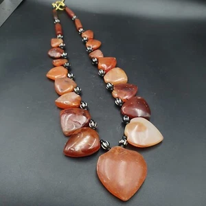 AA Antique 17 Antique Agate pendants Carnelian Beads Amulet Pendant Necklace - Picture 1 of 12