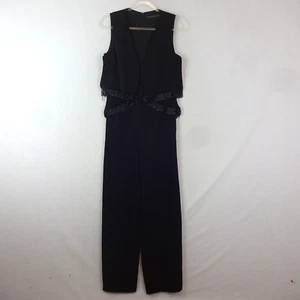 Lavish Alice Jumpsuit Size 12 Black Party Beaded Glam Going Out - Picture 1 of 6